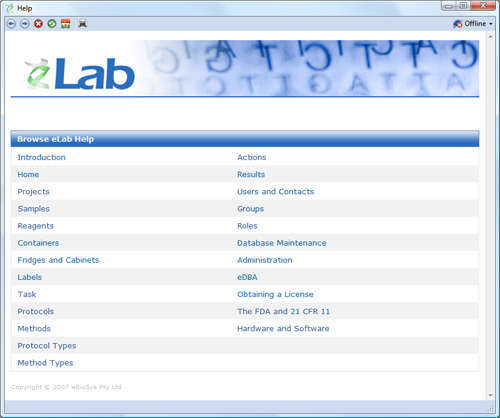 Main help page
